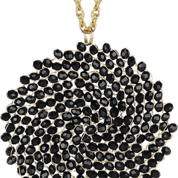 Long Pendant Necklace for Women - Womens Handmade Long Statement Beaded Crystal - Picture 1 of 6